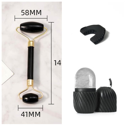 Rodillo Facial de Jade | Masajeador Facial Antiarrugas y Reafirmante para el Cuidado de la Piel